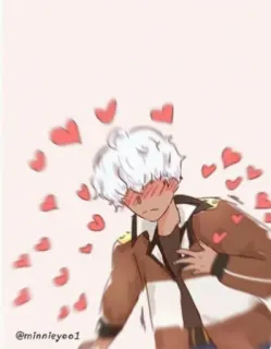 ❤️ @minnieyeo01 Аниме, Сердечки, Краснеющий, Аниме персонаж, Мультфильм, Любовь, Милый telegram sticker