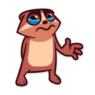 😢 traurig, weinend, tier, cartoon, otter, flehend telegram sticker