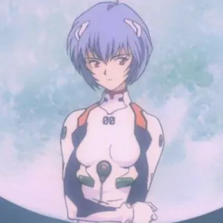 📓 Rei Ayanami Neon Genesis Evangelion Anime, Charakter, Rei Ayanami, Evangelion, Neon Genesis Evangelion, Mecha whatsapp sticker