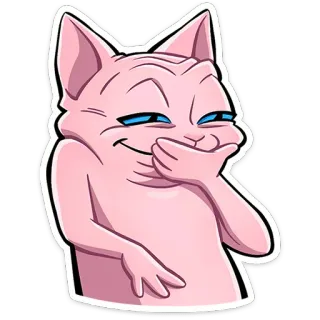 🤭 cat, meme, sphynx cat, funny, laughing telegram sticker