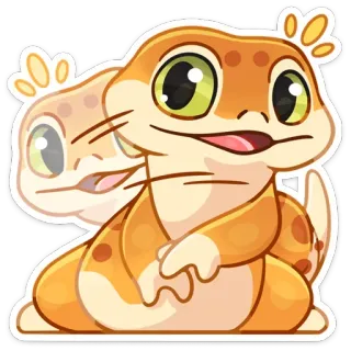 🤨 геккон, ящерица, животное, рептилия, мультфильм, милый telegram sticker
