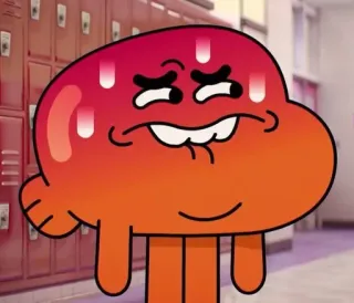 🤯 Darwin Watterson The Amazing World of Gumball Kartun, Marah, Berkeringat, Animasi, Darwin, Gumball, Acara TV, Karakter whatsapp sticker