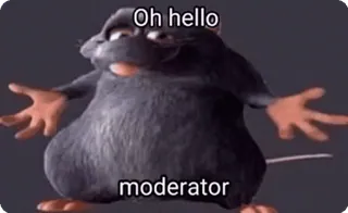 👋 Oh hello moderator tikus, binatang, salam, moderator, meme, lucu telegram sticker