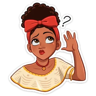 ❓ ผู้หญิง, คำถาม, ไม่แน่ใจ, การ์ตูน, สติกเกอร์, สับสน telegram sticker