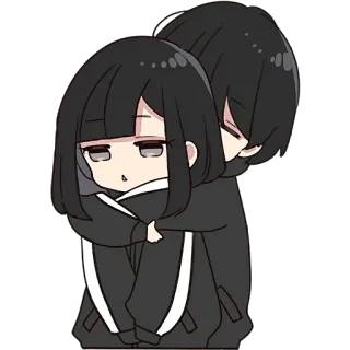 ☺️ Anime, Pareja, Abrazo, Lindo, Romántico, Dibujos animados whatsapp sticker
