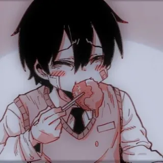 🖤 Anime, Junge, Essen, Süß, Schuluniform whatsapp sticker