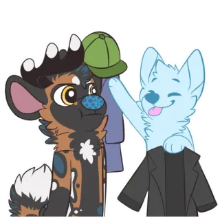🧥 animal, chien, dessin animé, anthropomorphe, mignon, fantaisiste whatsapp sticker