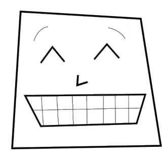 😁 visage, dessin animé, sourire, géométrique, joyeux telegram sticker