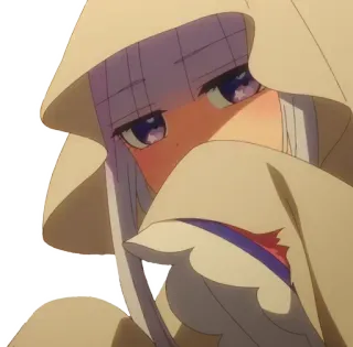 🤭 애니메이션, 소녀, 후드티, 귀여운, 카와이, 만화 telegram sticker
