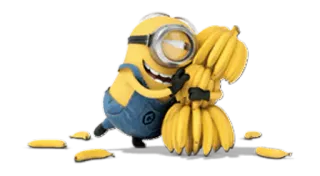 😃 Minion minion, banana, cartone animato, divertente, carino, giallo telegram sticker