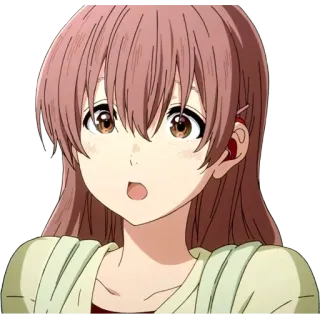 😮 Shouko Nishimiya A Silent Voice anime, girl, silent voice, shouko nishimiya, deaf, cute, character telegram sticker