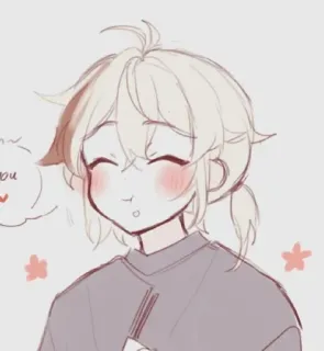 🌟 You Anime, Kawaii, Słodkie, Szczęśliwy, Szkic, Rysunek telegram sticker