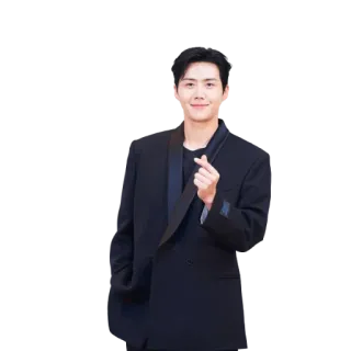 🤗 Korea, Aktor, Pria, Setelan jas, Cinta jari telegram sticker