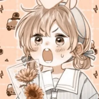 🪜 การ์ตูน, อนิเมะ, ดอกไม้, ภาพประกอบ, น่ารัก, งานศิลปะ telegram sticker