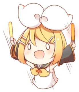 💭 Kagamine Rin Kagamine Rin, Vocaloid, Anime, Chibi, Imut, Fanart, Kawaii telegram sticker