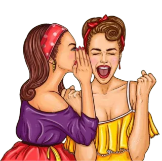😂 women, gossip, retro, vintage, friendship, secret, talking telegram sticker