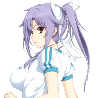👙 anime, girl, cute, sports uniform, hair up whatsapp sticker