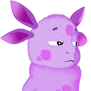 😑 Cartoon, Monster, Lila, Niedlich telegram sticker