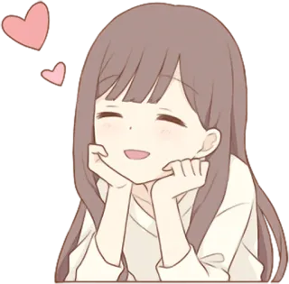 ☺️ Anime Mädchen, Niedlich, Fröhlich, Herzen, Liebe, Lächelnd telegram sticker