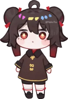 😶 Hu Tao Genshin Impact @NekaTsu Anime, Chibi, Genshin Impact, Hu Tao, Mignon whatsapp sticker