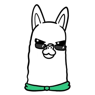 😎 lhama, legal, óculos de sol, animal, desenho animado, fofo, divertido whatsapp sticker