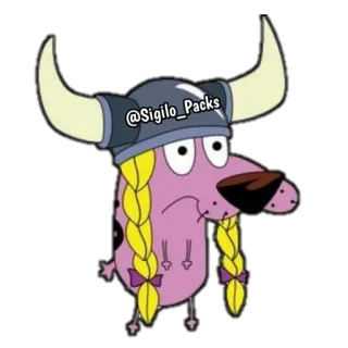 😐 Courage Courage the Cowardly Dog @Sigilo_Packs Кураж трусливый пёс, собака, мультфильм, викинг telegram sticker