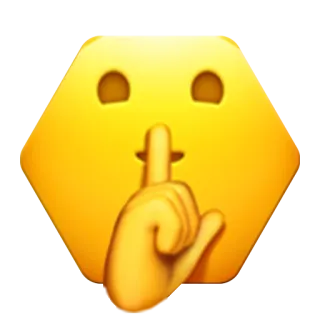 🤫 shush, quiet, silence, emoji, finger, secret telegram sticker