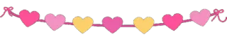 〰 hearts, banner, love, decoration, pink, yellow telegram sticker