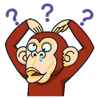 😵 猴子, 困惑, 问号, 思考, 猿, 不确定 telegram sticker