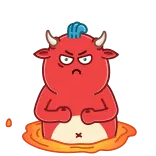 🤬 diablo, dibujos animados, enojado, demonio, monstruo, rojo telegram sticker