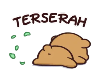 😒 TERSERAH desenho animado, urso, indonésio, expressão, Terserah, preguiçoso telegram sticker