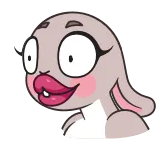🤑 cartoon, dier, konijn, konijn, grappig, gek whatsapp sticker