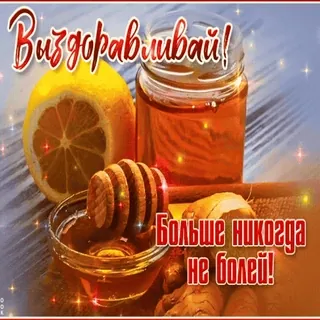 🍯 Выздоравливай! Больше никогда не болей! whatsapp sticker