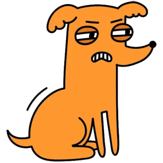 😬 perro, dibujo animado, animal, mascota, divertido, pegatina whatsapp sticker