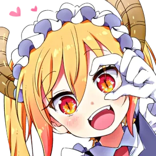 🐉 Tohru Miss Kobayashi's Dragon Maid Anime, Dragón, Sirvienta, Lindo, Dibujos animados telegram sticker
