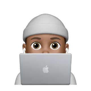 👨‍💻 絵文字, コンピュータ, ラップトップ, 人, 帽子 telegram sticker