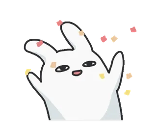 🎊 lapin, dessin animé, autocollant, mignon, animal telegram sticker