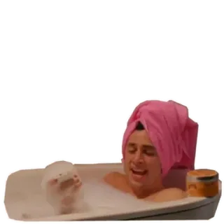 🎤 Joey Tribbiani Friends joey tribbiani, friends, bathtub, bubble bath, towel, singing, relaxed, tv show, funny whatsapp sticker