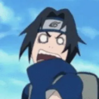 🍙 Sasuke Uchiha Naruto sasuke, naruto, anime, divertido, impactado, meme, dibujo animado whatsapp sticker