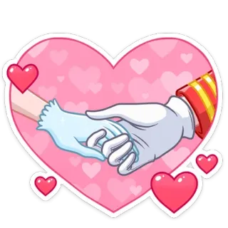 ❤️ หัวใจ, ความรัก, คู่รัก, มือ, การ์ตูน, โรแมนติก, น่ารัก whatsapp sticker