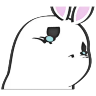 😢 lapin, animal, mignon, dessin animé, personnage, illustration, autocollant whatsapp sticker