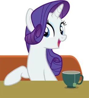😏 Rarity My Little Pony Пони, Мультфильм, Единорог, Чай, Милый, Анимированный telegram sticker