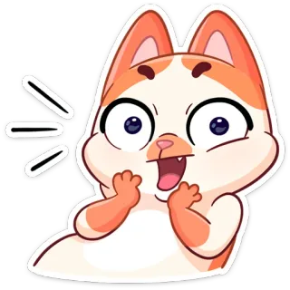 😱 Katze, überrascht, süß, Tier, Cartoon, Sticker telegram sticker