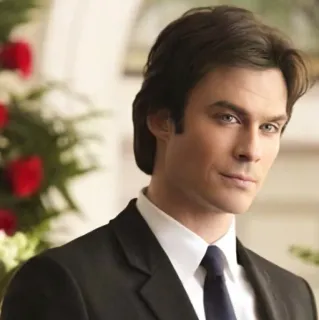🩸 Damon Salvatore The Vampire Diaries male, person, vampire, suit, portrait telegram sticker