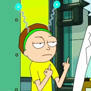 🧿 Morty Rick and Morty kartun, animasi, jari tengah, menyinggung, acara TV, animasi dewasa, Morty Smith telegram sticker