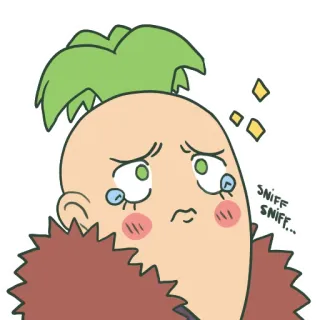 😢 sniff sniff... pleurs, triste, légume, mignon, kawaii telegram sticker