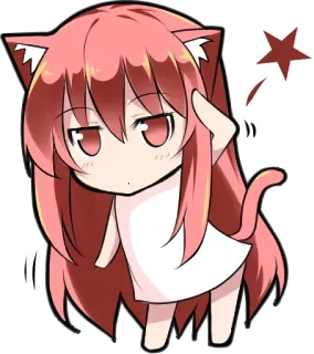 😀 девушка-кошка, аниме, манга, чиби, каваий, милый telegram sticker