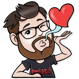 😘 PoohDev мужчина, сердце, любовь, человек, мультик, эмодзи, поцелуй telegram sticker