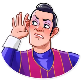 👂 Robbie Rotten LazyTown 罗比·罗滕, LazyTown, 反派, 卡通, 听, 好奇, 角色 telegram sticker