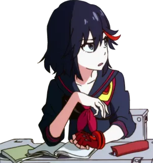 😒 Ryuko Matoi Kill la Kill Anime, Ragazza, Uniforme scolastica, Guanto rosso, Kill la Kill, Ryuko Matoi whatsapp sticker